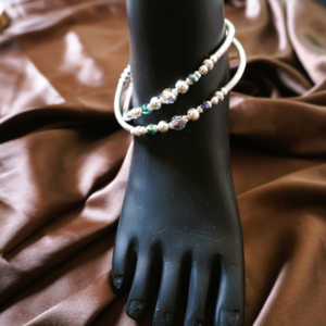 Silver Beaded Anklet